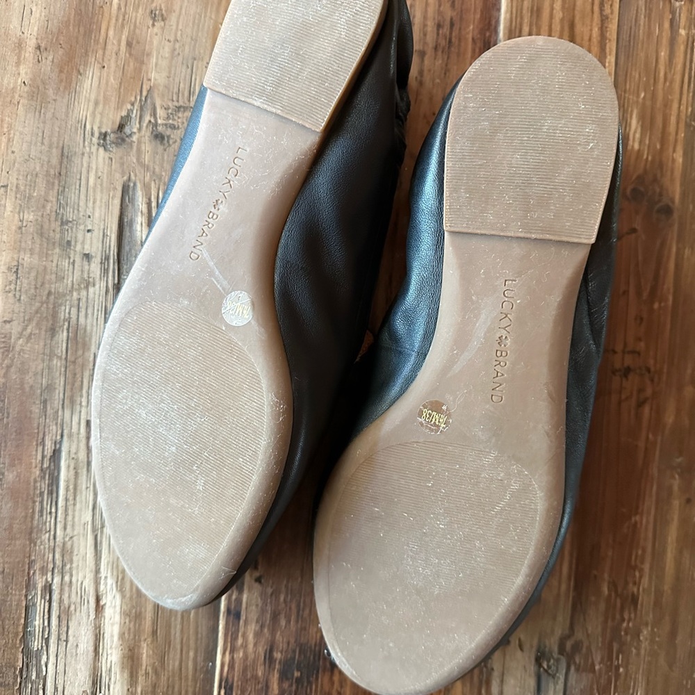 Lucky Brand Shoes, Morissie Black Leather loafers women’s size 7-1/2.